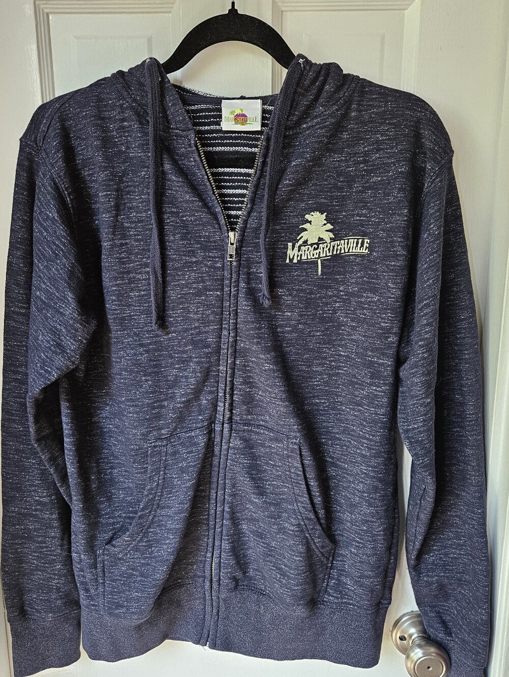 Margaritaville Mens Size Small Navy Zip Hoodie Orlando Since 1977